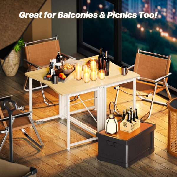 6887300955b8f9f37d70438378c2d1c3a407cf6c37742b355bb7f.jpg Huuger Folding Desk for Small Spaces, 31.5 Inch Foldable Computer Table, for Home Office, Study, Bedroom, Dorm, Space Saving, Small Writing Work Office Computer Desk, Easy to Fold, Rustic Brown