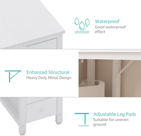 68873189093c0aeb6e4cab03f7dddf3885864191fe93e81664273.jpg Lufeiya White Desk with Drawers & Storage Shelves, 47 Inch Study Work Writing Desk for Home Office Bedroom, Simple Modern Cute PC Computer Desks Table, White