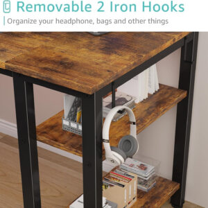 6887319201d3d760f2ccac1b6de3a3bbab7f2af7e6795df167deb.jpg Lufeiya White Desk with Drawers & Storage Shelves, 47 Inch Study Work Writing Desk for Home Office Bedroom, Simple Modern Cute PC Computer Desks Table, White