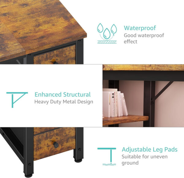 688731934b36bf76582720486bd539bc0e4e3c4d4fef0fa2609fb.jpg Lufeiya White Desk with Drawers & Storage Shelves, 47 Inch Study Work Writing Desk for Home Office Bedroom, Simple Modern Cute PC Computer Desks Table, White