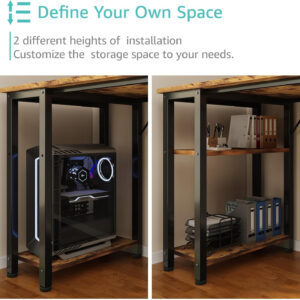 6887319ae39cd0e3007eab4f80a0776f1972e2100619a4b85f5e0.jpg Lufeiya White Desk with Drawers & Storage Shelves, 47 Inch Study Work Writing Desk for Home Office Bedroom, Simple Modern Cute PC Computer Desks Table, White