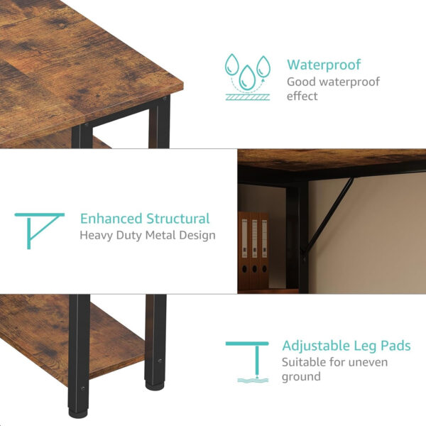 6887319d7219fa75a7efa2f1c586efaefffe4442c2a1ea86879ec.jpg Lufeiya White Desk with Drawers & Storage Shelves, 47 Inch Study Work Writing Desk for Home Office Bedroom, Simple Modern Cute PC Computer Desks Table, White