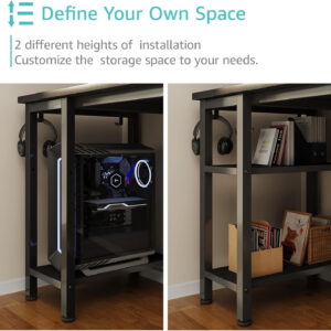 688731ae0f7129d2a1b1e4eda4dad7e9d47eb7f4bc1d2a56e4369.jpg Lufeiya White Desk with Drawers & Storage Shelves, 47 Inch Study Work Writing Desk for Home Office Bedroom, Simple Modern Cute PC Computer Desks Table, White