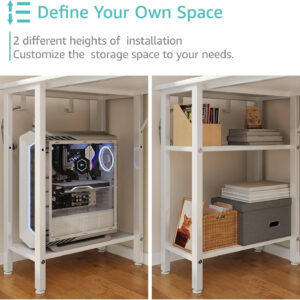 688731b40bfe36ecb36b5462cc0e2b72e89e3c3c2c56834fa4849.jpg Lufeiya White Desk with Drawers & Storage Shelves, 47 Inch Study Work Writing Desk for Home Office Bedroom, Simple Modern Cute PC Computer Desks Table, White