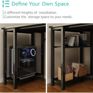 688731ca2c46a941717a985feb20ebd8a0fdd4a22bf6722c2c681.jpg Lufeiya White Desk with Drawers & Storage Shelves, 47 Inch Study Work Writing Desk for Home Office Bedroom, Simple Modern Cute PC Computer Desks Table, White