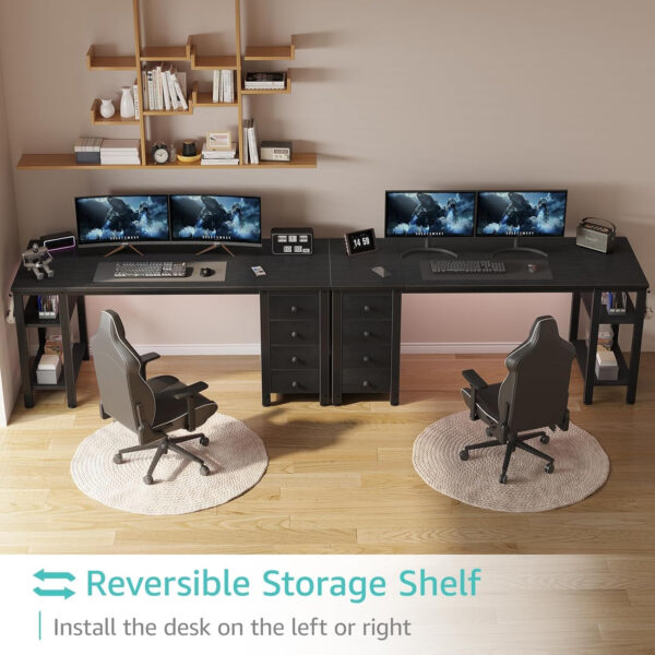 688732d1a3399535d0824bb1eea16ffa03cd86d276abae52f7421.jpg Lufeiya White Desk with Drawers & Storage Shelves, 47 Inch Study Work Writing Desk for Home Office Bedroom, Simple Modern Cute PC Computer Desks Table, White