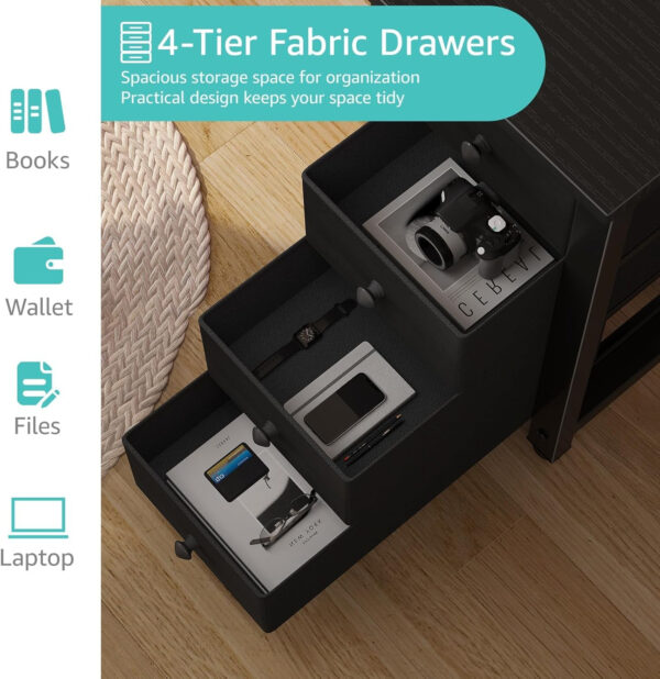 688732d31433ed9a1a3f8e91d554e82835e0bc8309e7a15940727.jpg Lufeiya White Desk with Drawers & Storage Shelves, 47 Inch Study Work Writing Desk for Home Office Bedroom, Simple Modern Cute PC Computer Desks Table, White