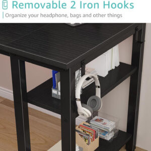 688732d5a902a2d56958e0228ac83df31483e5a3024e8fef7f64d.jpg Lufeiya White Desk with Drawers & Storage Shelves, 47 Inch Study Work Writing Desk for Home Office Bedroom, Simple Modern Cute PC Computer Desks Table, White