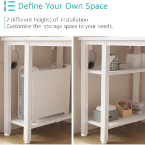 688732e0986377dc0f2548f5017386cdd2c354277ada046a2a33f.jpg Lufeiya White Desk with Drawers & Storage Shelves, 47 Inch Study Work Writing Desk for Home Office Bedroom, Simple Modern Cute PC Computer Desks Table, White