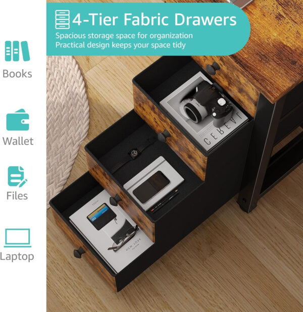 688732e91f187d391c022aca97f8132c17eef8d80fb1bb7cdfb3a.jpg Lufeiya White Desk with Drawers & Storage Shelves, 47 Inch Study Work Writing Desk for Home Office Bedroom, Simple Modern Cute PC Computer Desks Table, White