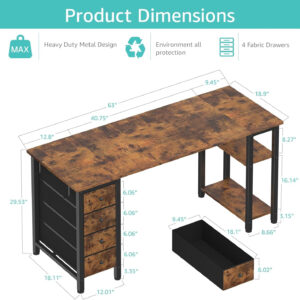 688732f053362a876253acbb390dcd633c75dc6fd9e318e563a25.jpg Lufeiya White Desk with Drawers & Storage Shelves, 47 Inch Study Work Writing Desk for Home Office Bedroom, Simple Modern Cute PC Computer Desks Table, White