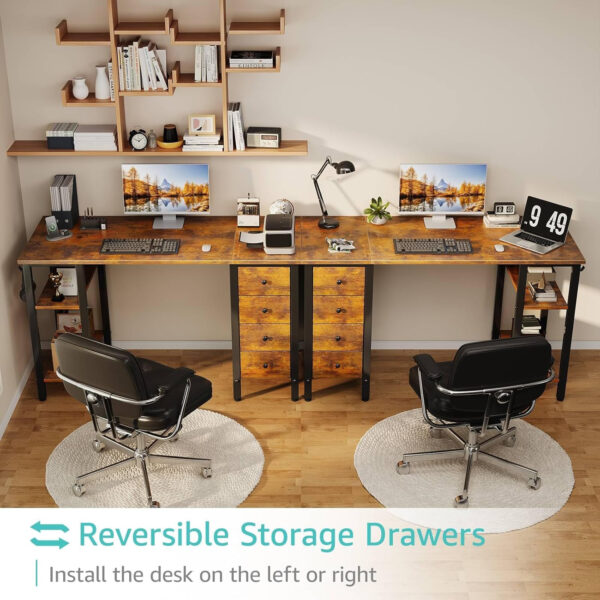 68873312d832544b7964117fa87e6547dcbf79e3fe4f88b31f66b.jpg Lufeiya White Desk with Drawers & Storage Shelves, 47 Inch Study Work Writing Desk for Home Office Bedroom, Simple Modern Cute PC Computer Desks Table, White