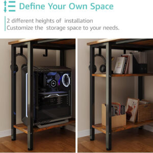 688733141cd59c4836640bb64c22560e0bde5b1c7f7445c024b42.jpg Lufeiya White Desk with Drawers & Storage Shelves, 47 Inch Study Work Writing Desk for Home Office Bedroom, Simple Modern Cute PC Computer Desks Table, White