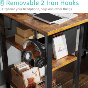 68873316a22e29a1bfdfed92da4628c5e8f488b722257e33f9e76.jpg Lufeiya White Desk with Drawers & Storage Shelves, 47 Inch Study Work Writing Desk for Home Office Bedroom, Simple Modern Cute PC Computer Desks Table, White