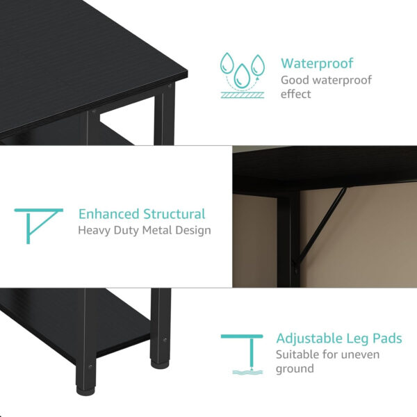 68873320ec8d441f506df0be89d43ecdd3beb3cdf32f9df87a99a.jpg Lufeiya White Desk with Drawers & Storage Shelves, 47 Inch Study Work Writing Desk for Home Office Bedroom, Simple Modern Cute PC Computer Desks Table, White