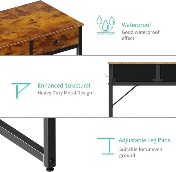 68873356ee77ddb68cf23c81941ccd1df840ff0cd59e2e0f9098d.jpg Lufeiya Small White Desk with Drawers - for Bedroom, 32 Inch Home Office Computer Desk with Fabric Storage Drawer and Bag, Study Writing Table for Small Spaces, White