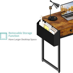 688733756d56c5136d3c14cc5446a918a32681166d4fe5f416ed0.jpg Lufeiya Small White Desk with Drawers - for Bedroom, 32 Inch Home Office Computer Desk with Fabric Storage Drawer and Bag, Study Writing Table for Small Spaces, White