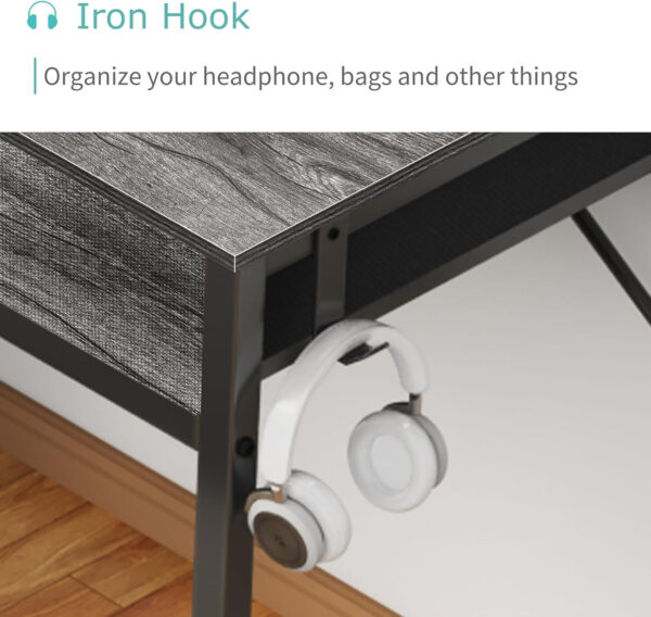 688733810a1601890eeaf8525fd3d4f2eb1a77c6a2e29d4ee2728.jpg Lufeiya Small White Desk with Drawers - for Bedroom, 32 Inch Home Office Computer Desk with Fabric Storage Drawer and Bag, Study Writing Table for Small Spaces, White