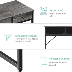 688733824b7651e81b18ef7a6d7cc0203fbd5770fd9658f2dedb1.jpg Lufeiya Small White Desk with Drawers - for Bedroom, 32 Inch Home Office Computer Desk with Fabric Storage Drawer and Bag, Study Writing Table for Small Spaces, White