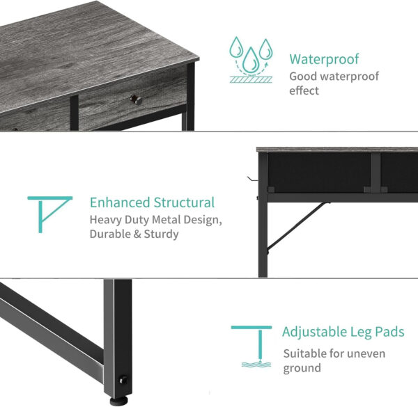 688733824b7651e81b18ef7a6d7cc0203fbd5770fd9658f2dedb1.jpg Lufeiya Small White Desk with Drawers - for Bedroom, 32 Inch Home Office Computer Desk with Fabric Storage Drawer and Bag, Study Writing Table for Small Spaces, White