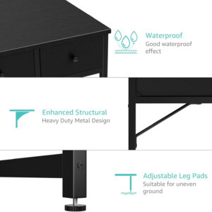 68873389618a99a54e6611cddf73e728927fe60ee8c7c2dabc6b9.jpg Lufeiya Small White Desk with Drawers - for Bedroom, 32 Inch Home Office Computer Desk with Fabric Storage Drawer and Bag, Study Writing Table for Small Spaces, White
