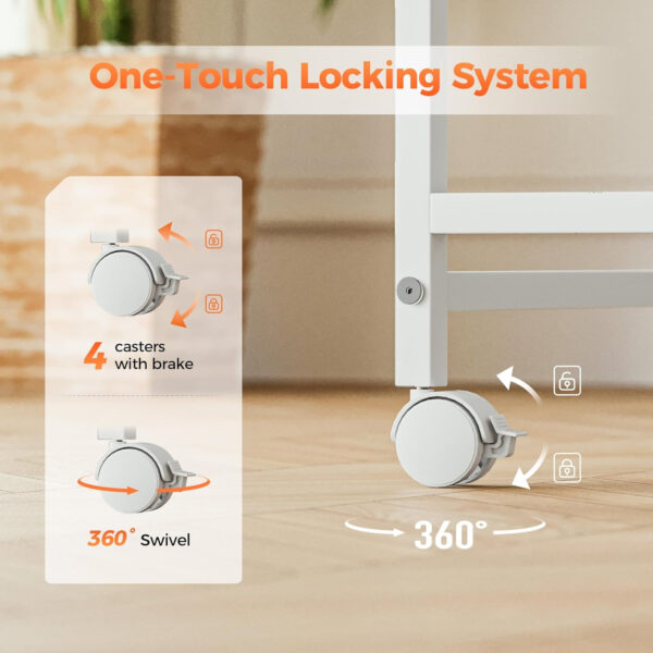 Rolling Computer Desk with Wheels, Gaming Desk for Small Spaces, Modern Simple Style Table for Home Office, Study Writing Table (Caster, Rustic Brown, 32 inch)