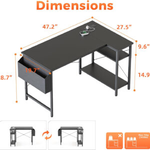 Rolling Computer Desk with Wheels, Gaming Desk for Small Spaces, Modern Simple Style Table for Home Office, Study Writing Table (Caster, Rustic Brown, 32 inch)
