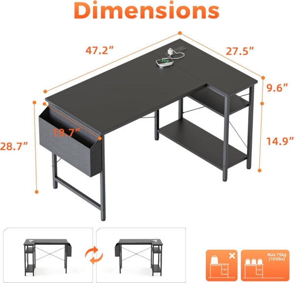 Rolling Computer Desk with Wheels, Gaming Desk for Small Spaces, Modern Simple Style Table for Home Office, Study Writing Table (Caster, Rustic Brown, 32 inch)