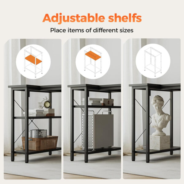 Rolling Computer Desk with Wheels, Gaming Desk for Small Spaces, Modern Simple Style Table for Home Office, Study Writing Table (Caster, Rustic Brown, 32 inch)