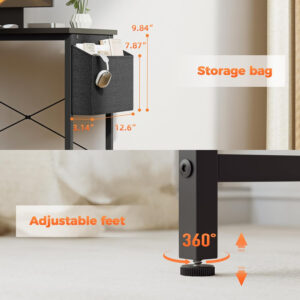 Rolling Computer Desk with Wheels, Gaming Desk for Small Spaces, Modern Simple Style Table for Home Office, Study Writing Table (Caster, Rustic Brown, 32 inch)