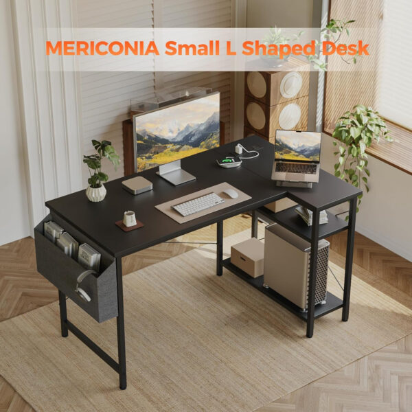 Rolling Computer Desk with Wheels, Gaming Desk for Small Spaces, Modern Simple Style Table for Home Office, Study Writing Table (Caster, Rustic Brown, 32 inch)