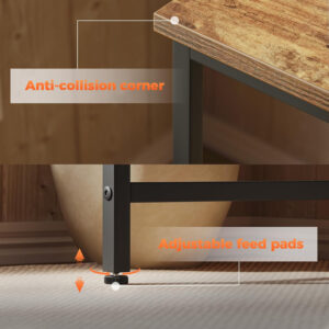 Rolling Computer Desk with Wheels, Gaming Desk for Small Spaces, Modern Simple Style Table for Home Office, Study Writing Table (Caster, Rustic Brown, 32 inch)