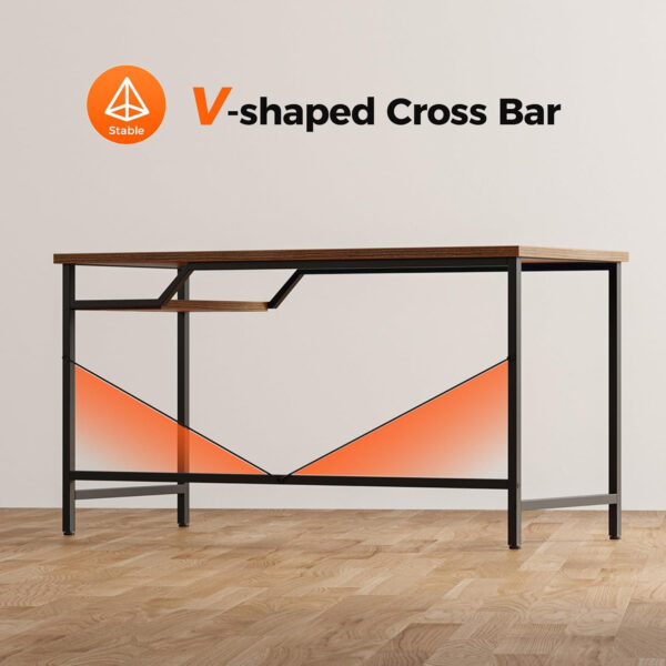 Rolling Computer Desk with Wheels, Gaming Desk for Small Spaces, Modern Simple Style Table for Home Office, Study Writing Table (Caster, Rustic Brown, 32 inch)