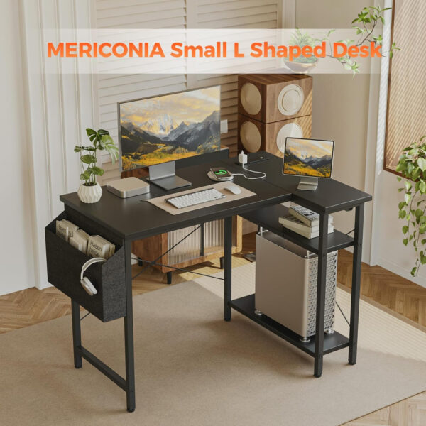 Rolling Computer Desk with Wheels, Gaming Desk for Small Spaces, Modern Simple Style Table for Home Office, Study Writing Table (Caster, Rustic Brown, 32 inch)