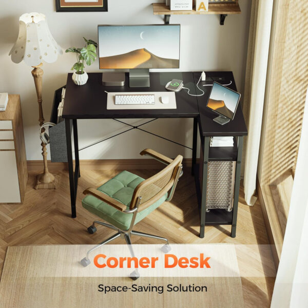 Rolling Computer Desk with Wheels, Gaming Desk for Small Spaces, Modern Simple Style Table for Home Office, Study Writing Table (Caster, Rustic Brown, 32 inch)