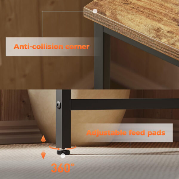 Rolling Computer Desk with Wheels, Gaming Desk for Small Spaces, Modern Simple Style Table for Home Office, Study Writing Table (Caster, Rustic Brown, 32 inch)