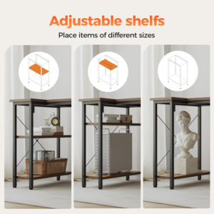 Rolling Computer Desk with Wheels, Gaming Desk for Small Spaces, Modern Simple Style Table for Home Office, Study Writing Table (Caster, Rustic Brown, 32 inch)