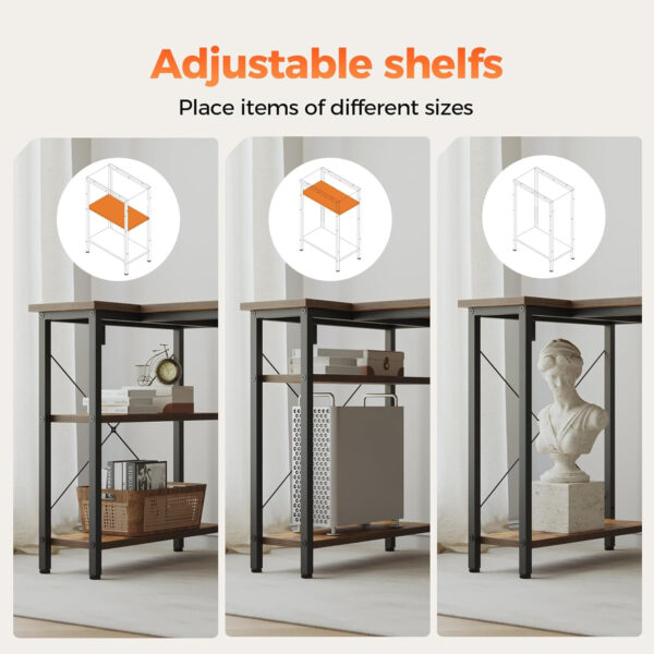 Rolling Computer Desk with Wheels, Gaming Desk for Small Spaces, Modern Simple Style Table for Home Office, Study Writing Table (Caster, Rustic Brown, 32 inch)