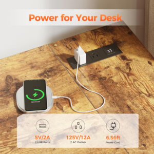 Rolling Computer Desk with Wheels, Gaming Desk for Small Spaces, Modern Simple Style Table for Home Office, Study Writing Table (Caster, Rustic Brown, 32 inch)