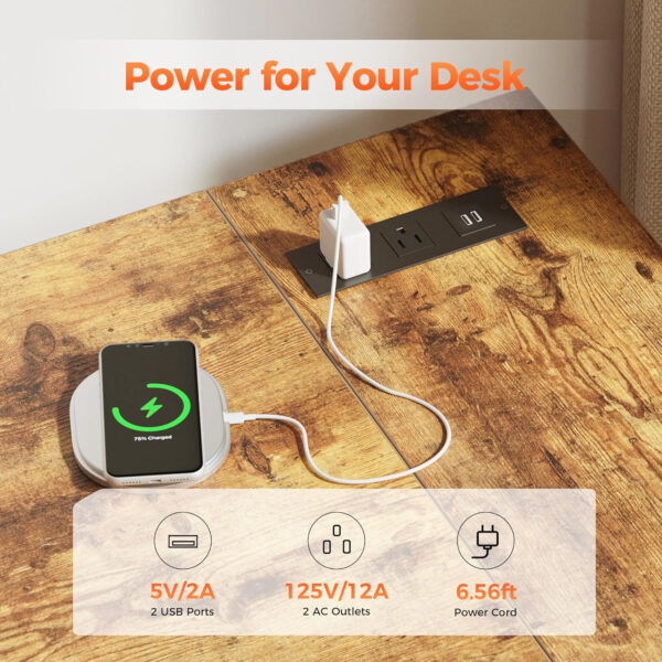 Rolling Computer Desk with Wheels, Gaming Desk for Small Spaces, Modern Simple Style Table for Home Office, Study Writing Table (Caster, Rustic Brown, 32 inch)