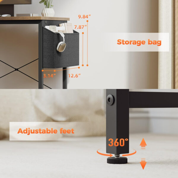 Rolling Computer Desk with Wheels, Gaming Desk for Small Spaces, Modern Simple Style Table for Home Office, Study Writing Table (Caster, Rustic Brown, 32 inch)