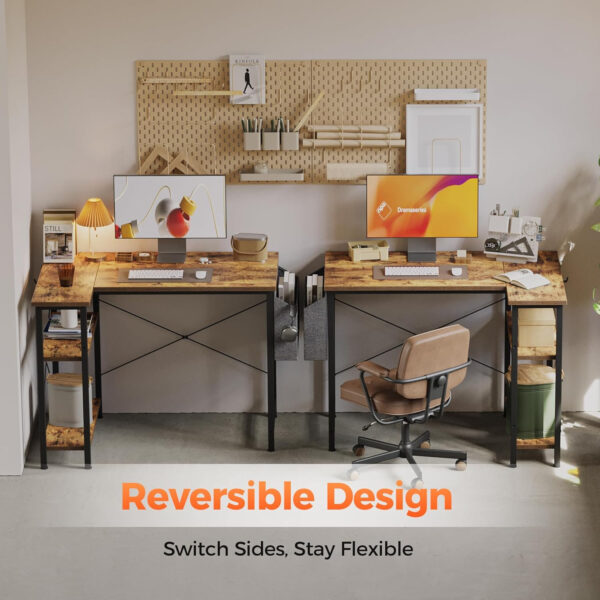 Rolling Computer Desk with Wheels, Gaming Desk for Small Spaces, Modern Simple Style Table for Home Office, Study Writing Table (Caster, Rustic Brown, 32 inch)