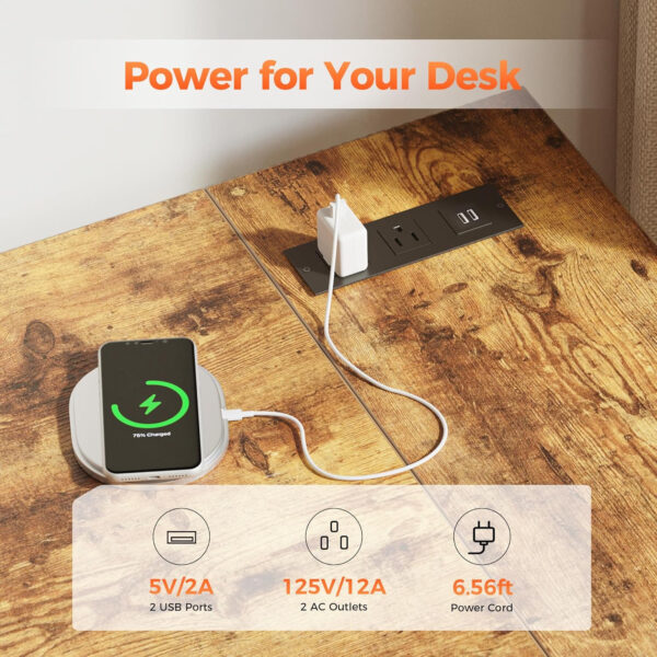 Rolling Computer Desk with Wheels, Gaming Desk for Small Spaces, Modern Simple Style Table for Home Office, Study Writing Table (Caster, Rustic Brown, 32 inch)