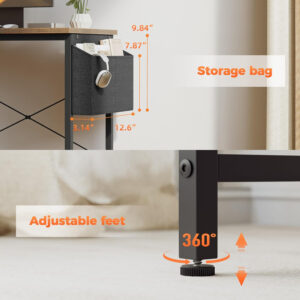 Rolling Computer Desk with Wheels, Gaming Desk for Small Spaces, Modern Simple Style Table for Home Office, Study Writing Table (Caster, Rustic Brown, 32 inch)