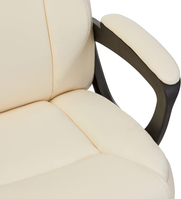 Amazon Basics Classic Puresoft PU Padded Mid-Back Height Adjustable Office Computer Desk Chair with Armrest, 26"D x 23.75"W x 42"H, Black