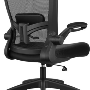 FelixKing Office Chair, Ergonomic Desk Chair Breathable Mesh Chairs with Adjustable High Back Lumbar Support Flip-up Armrests, Executive Swivel Comfy Task Computer Chairs for Home Office Black