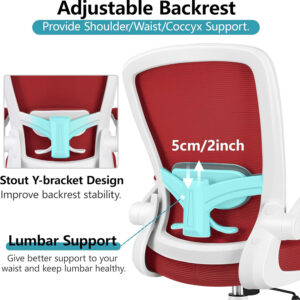 FelixKing Office Chair, Ergonomic Desk Chair Breathable Mesh Chairs with Adjustable High Back Lumbar Support Flip-up Armrests, Executive Swivel Comfy Task Computer Chairs for Home Office Black