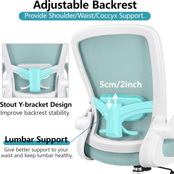 FelixKing Office Chair, Ergonomic Desk Chair Breathable Mesh Chairs with Adjustable High Back Lumbar Support Flip-up Armrests, Executive Swivel Comfy Task Computer Chairs for Home Office Black