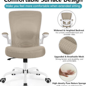 FelixKing Office Chair, Ergonomic Desk Chair Breathable Mesh Chairs with Adjustable High Back Lumbar Support Flip-up Armrests, Executive Swivel Comfy Task Computer Chairs for Home Office Black