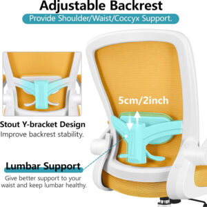 FelixKing Office Chair, Ergonomic Desk Chair Breathable Mesh Chairs with Adjustable High Back Lumbar Support Flip-up Armrests, Executive Swivel Comfy Task Computer Chairs for Home Office Black